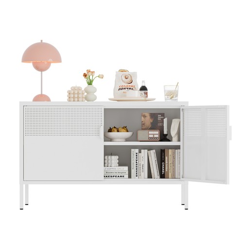 White metal storage - white,